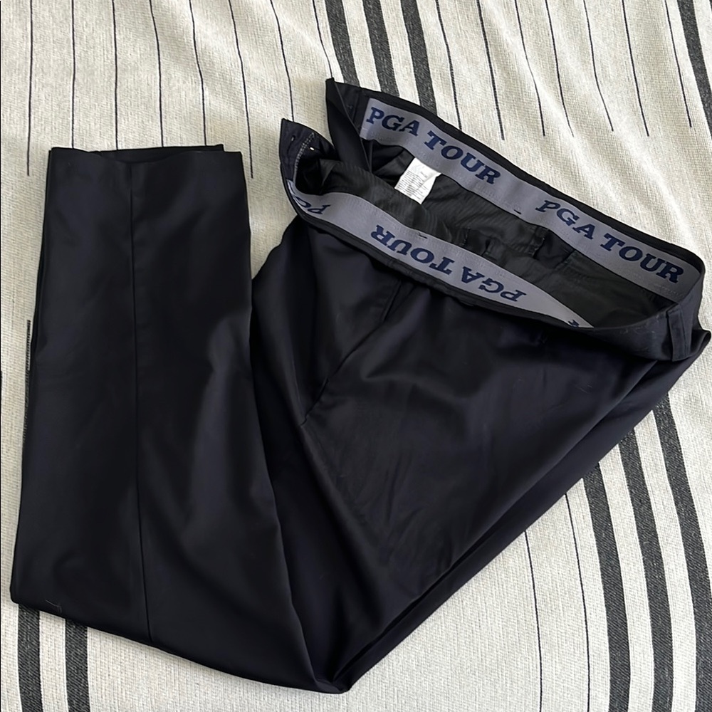 PGA Tour Men's Black Pants, tapered - Size 34x32
